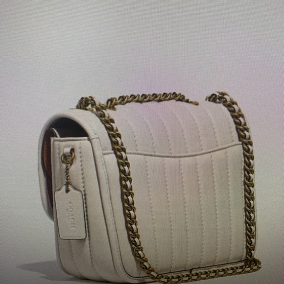 Madison Shoulder Bag with Quilting (Brass/Chalk) - Picture 7 of 9